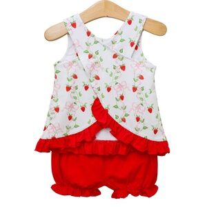 Strawberry Print Kids Matching Set
